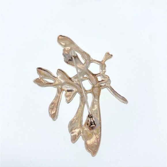 VTG LG ARTISAN PEWTER SYCAMORE SEED ART NOUVEAU BROOCH 1 3/4"X2 3/4" - Picture 12 of 14